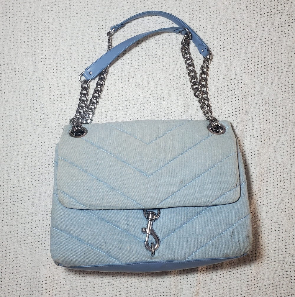Rebecca Minkoff Denim Top Handle Chain Shoulder Bag